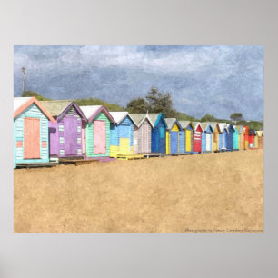 Póster Chozas de la playa de Brighton