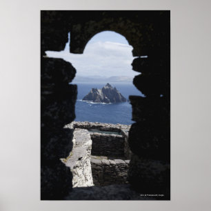 Póster Chozas de piedra Clochanson Skellig Michael del