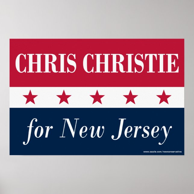 Póster Chris Christie para Nueva Jersey (Frente)