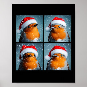 Póster Chris de Santa Robin Redmama Winter Bird Photograp