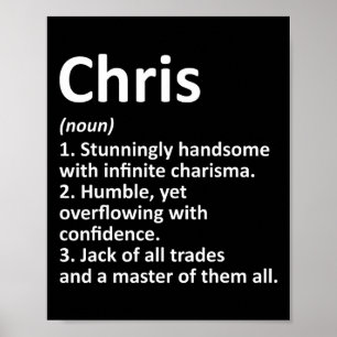 Póster Chris Definition Personalized Name Funny Cumpleaño