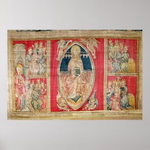 Póster Christ enthroned with the apocalyptic beasts