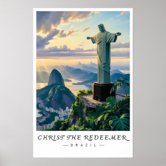 Póster Christ the Redeemer Brazil Wall Art, Rio City art