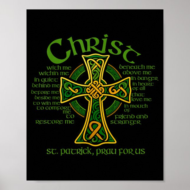 Póster Christ With Me Celtic Cross St. Patrick Breastplat (Frente)