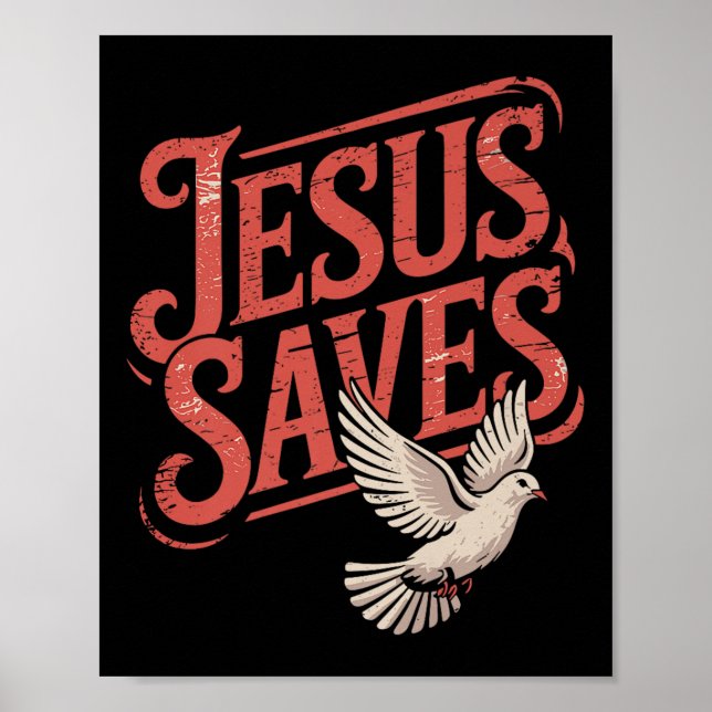 Póster Christan Jesus Saves Premium (Frente)