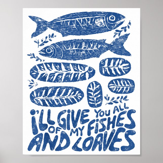 Póster Christian 2 Fishes 5 Breads 5000 Against  (Frente)