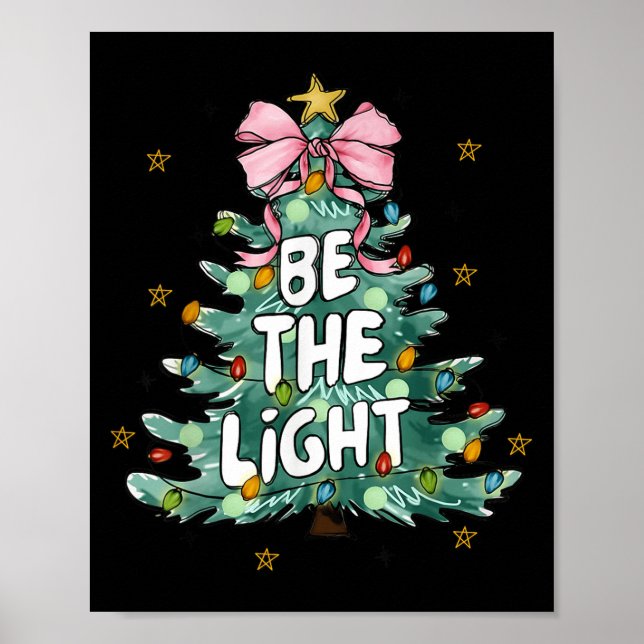 Póster Christian Be the Light Christmas Tree Bible Verse (Frente)