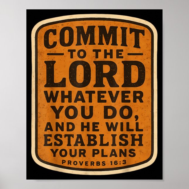 Póster Christian Bible Commit To The Lord Whatever You Do (Frente)