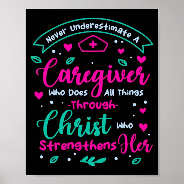 Póster Christian Caregiver Female Caregiver Appreciation  (Frente)