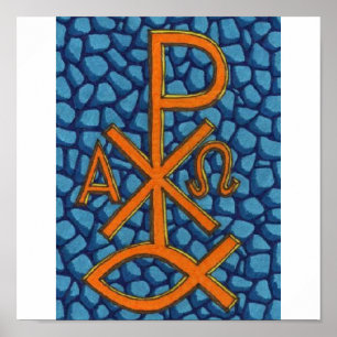 Póster Christian Chi-Rho Fish