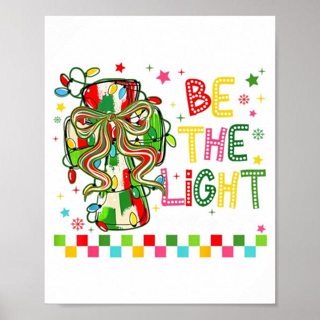 Póster Christian Christmas Be The Light Coquette Bow Cros (Frente)
