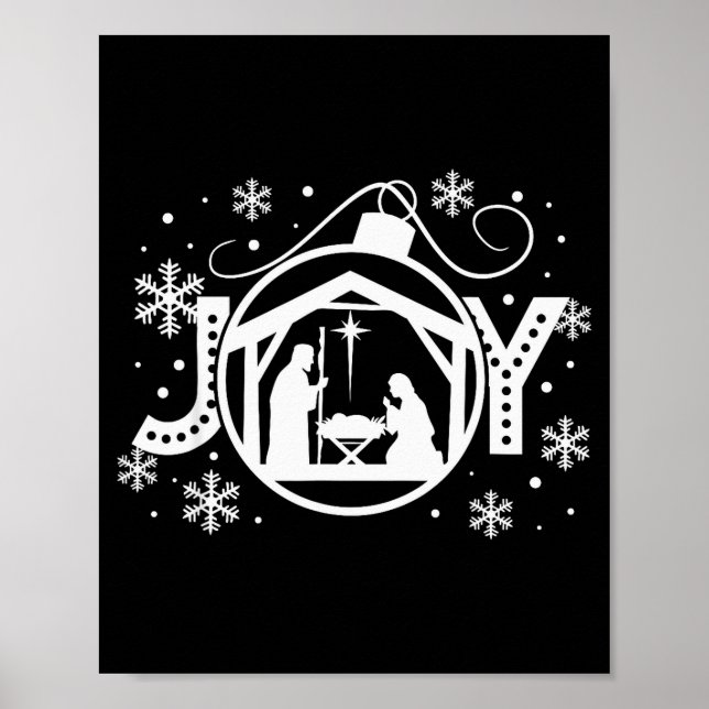 Póster Christian Christmas Joy Jesus Nativity Scene Faith (Frente)
