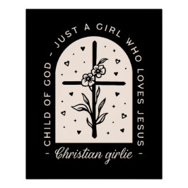 Póster Christian cita sólo a un chica que ama a Jesús neg