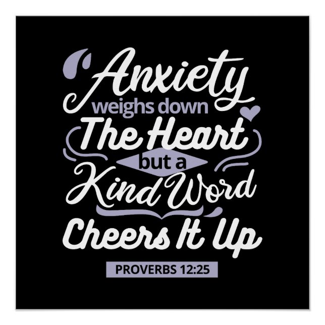 Póster Christian Encouragement Quote – Anxiety & Kindness (Anverso)