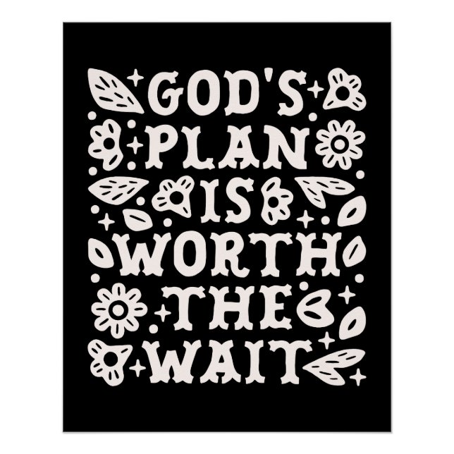 Póster Christian girl mental health quotes trust god plan (Anverso)