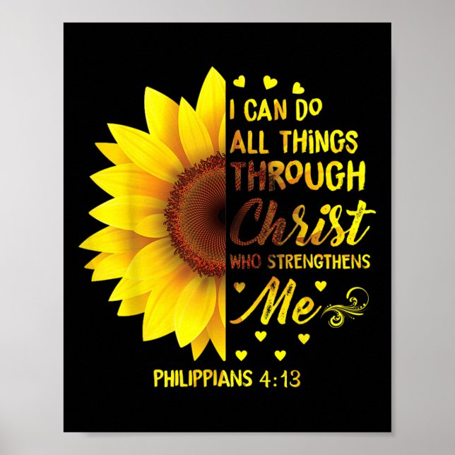 Póster Christian I Can Do All Things Through Christ Bible (Frente)