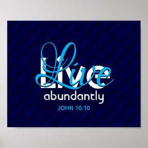 Póster Christian JOHN 10:10 VIVE ABUNDANTEMENTE Azul