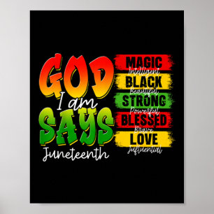 Póster Christian Melanin Black History God dice que soy J