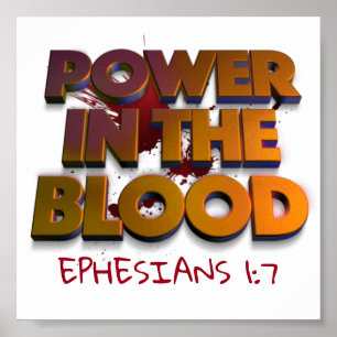 Póster Christian power in the blood salvation message