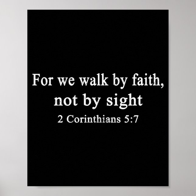 Póster Christian Shirt Walk By Faith And Not By Sight Wor (Frente)