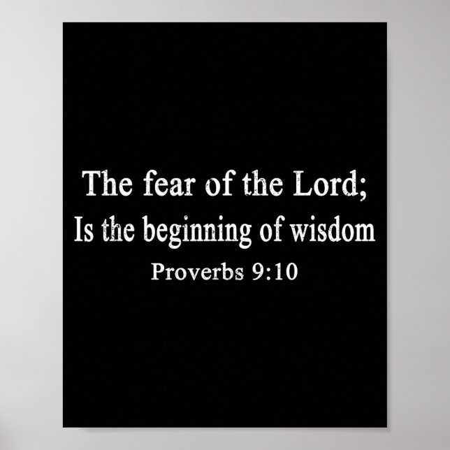 Póster Christian Shirts The Fear Of The Lord Proverbs Wor (Frente)