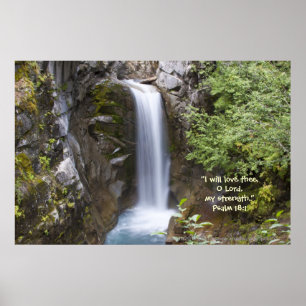 Póster Christine Waterfall HDR Print con/Scripture Verse