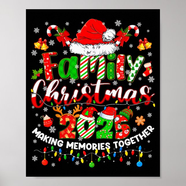 Póster Christmas 2025 Pajamas Pjs Family Matching Outfit  (Frente)