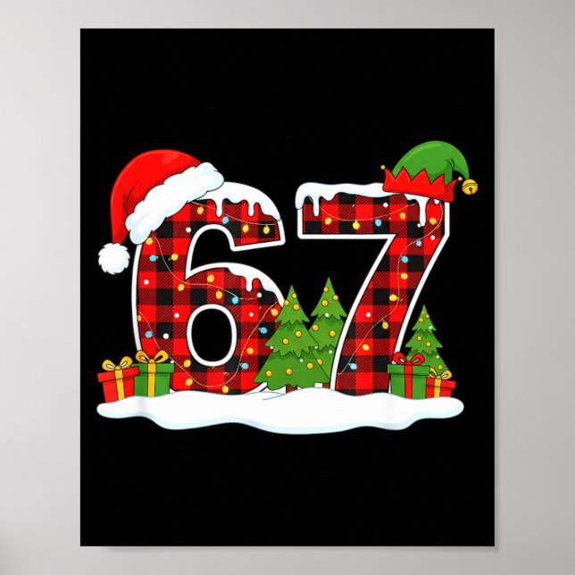 Póster Christmas 67 Buffalo Plaid Six Seven Santa &amp; E (Frente)