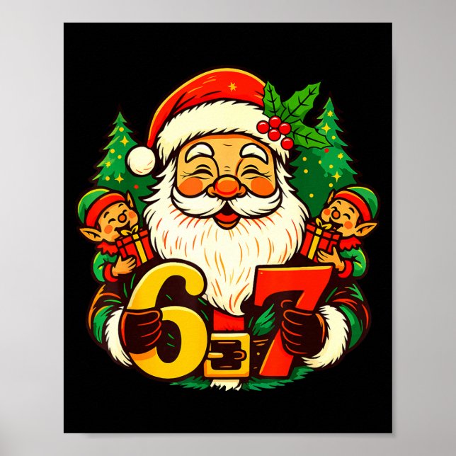 Póster Christmas 67 Funny Xmas Santa Six Seven Meme Gen A (Frente)