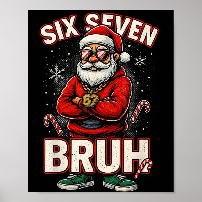 Póster Christmas 67 Meme Design Funny Six Seven Hands 6 7 (Frente)