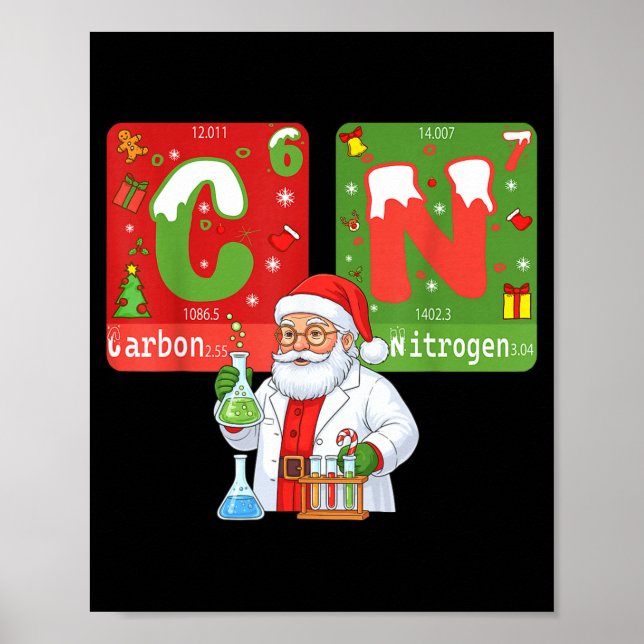 Póster Christmas 67 Meme Science Chemistry Humor Periodic (Frente)