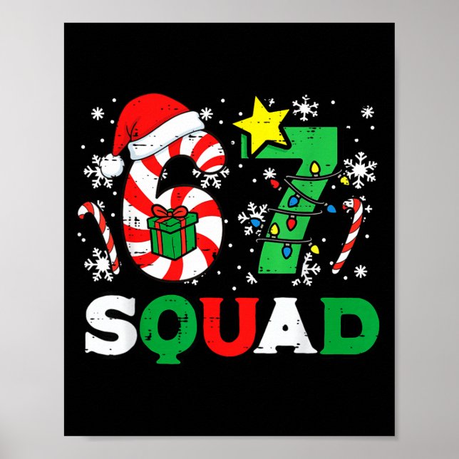 Póster Christmas 67 Squad 6 7 Meme Xmas Family Men Women  (Frente)
