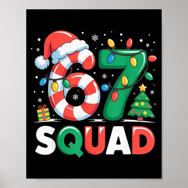 Póster Christmas 67 Squad Funny Candy Cane Lights Holiday (Frente)