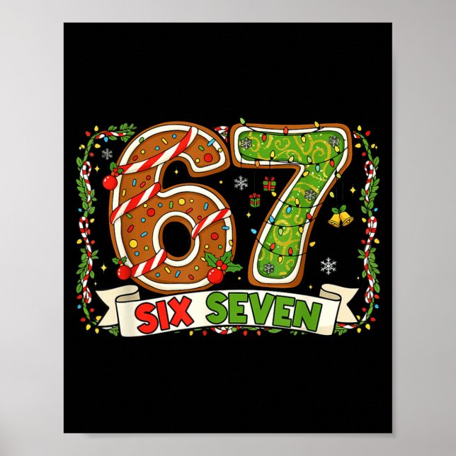 Póster Christmas 67 Xmas Gen Rizzmas 6 7 Santa Brainrot M (Frente)