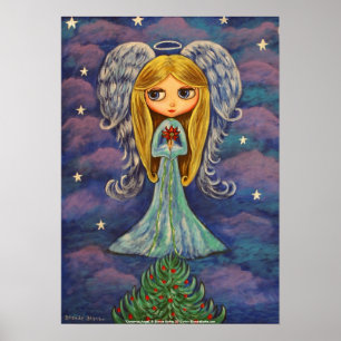 Póster Christmas Angel Print