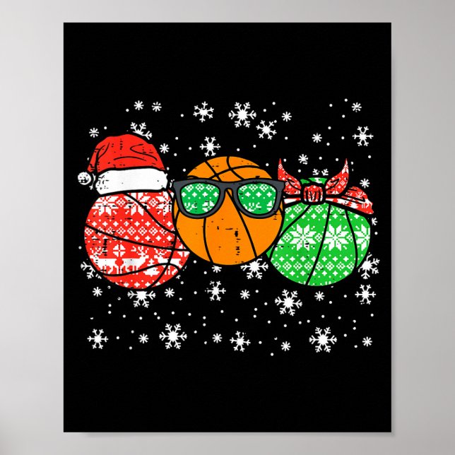 Póster Christmas Basket Santa Cute Xmas Srts Men Boys Kid (Frente)