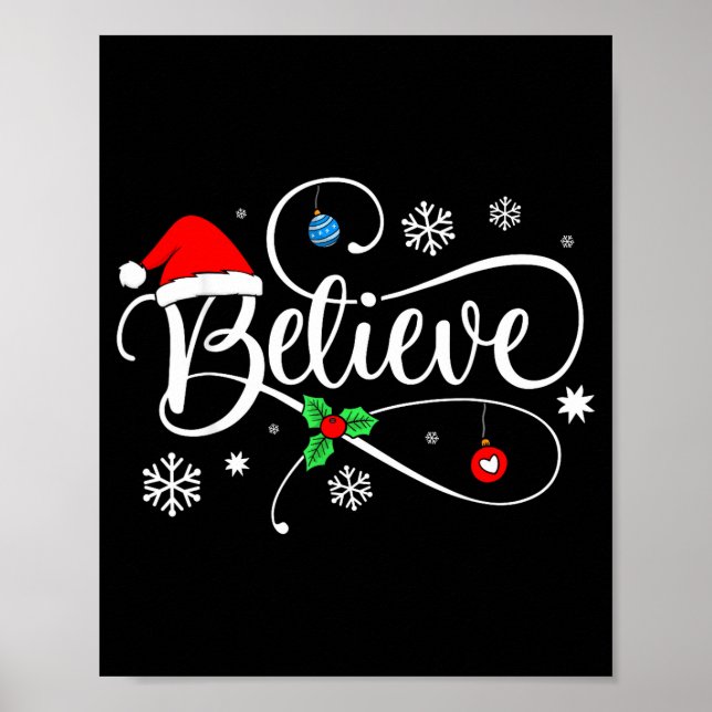 Póster Christmas Believe Santa Claus Believe Christmas  (Frente)