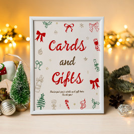 Póster Christmas Bridal Shower Cards and Gifts