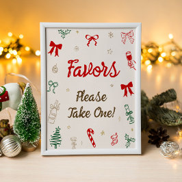 Póster Christmas Bridal Shower Favor Poster