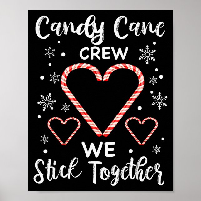 Póster Christmas Candy Cane Crew Heart Holiday Family Can (Frente)