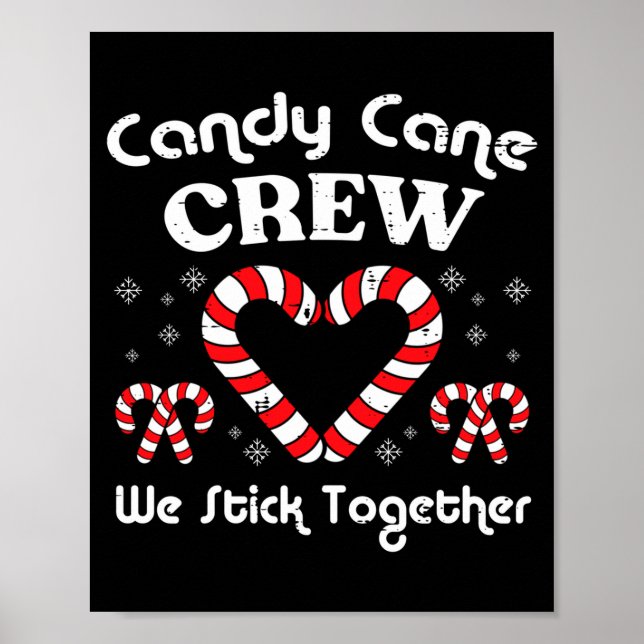Póster Christmas Candy Cane Crew Stick Together Xmas Wome (Frente)