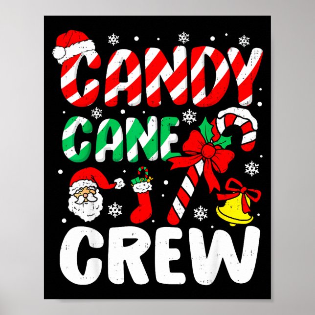 Póster Christmas Candy Cane Crew Xmas Holiday Toddler Kid (Frente)