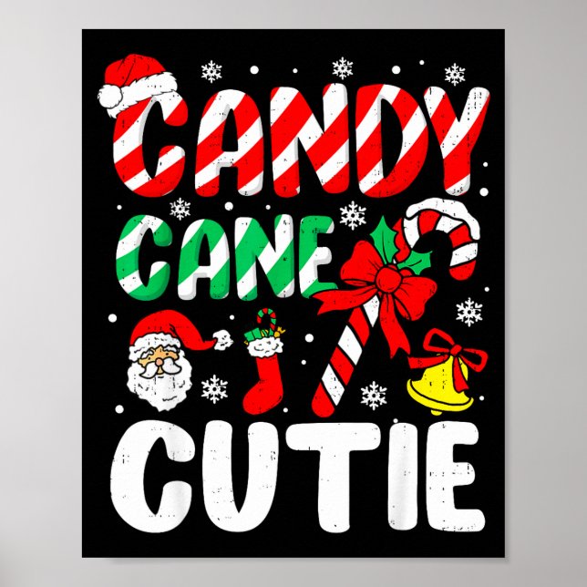 Póster Christmas Candy Cane Cutie Xmas Holiday Toddler Ki (Frente)