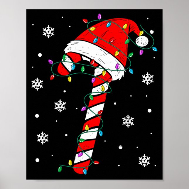 Póster Christmas Candy Cane Hat Santa Xmas Holiday Toddle (Frente)