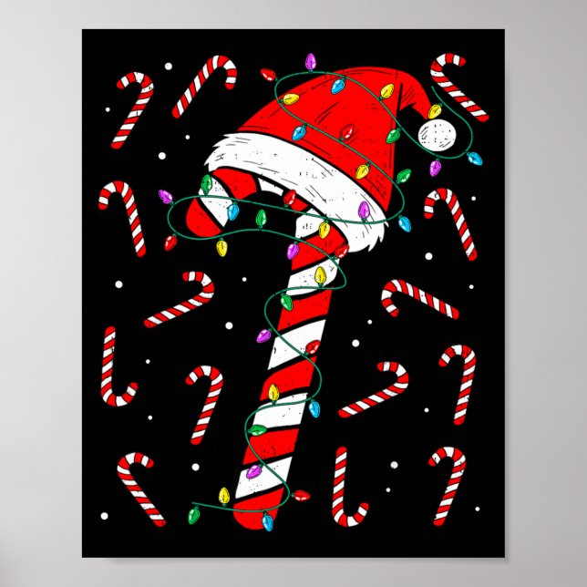 Póster Christmas Candy Cane Hat Santa Xmas Holiday Toddle (Frente)