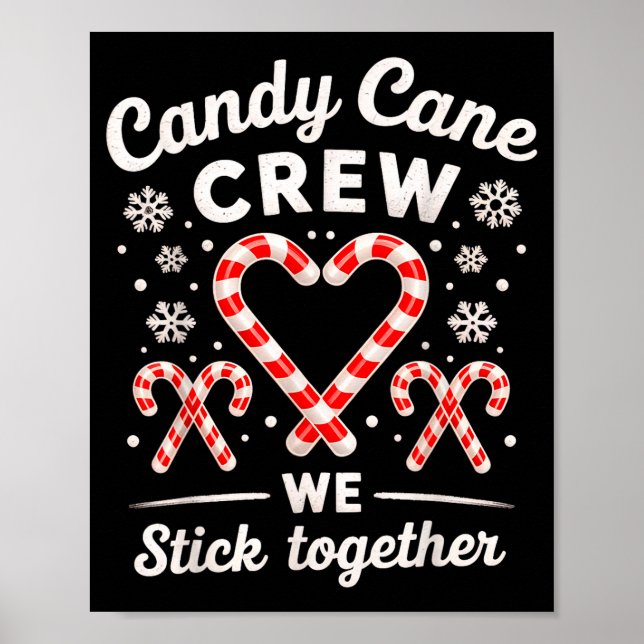 Póster Christmas Candy Cane Heart Holiday Family Matching (Frente)