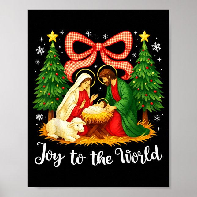 Póster Christmas Christian Joy To The World Coquette Jesu (Frente)