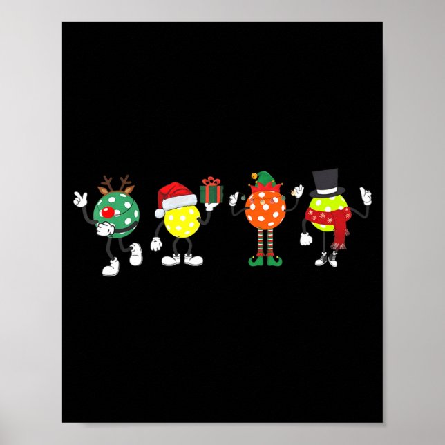 Póster Christmas Ckleball Player Xmas Santa Reindeer Elf  (Frente)