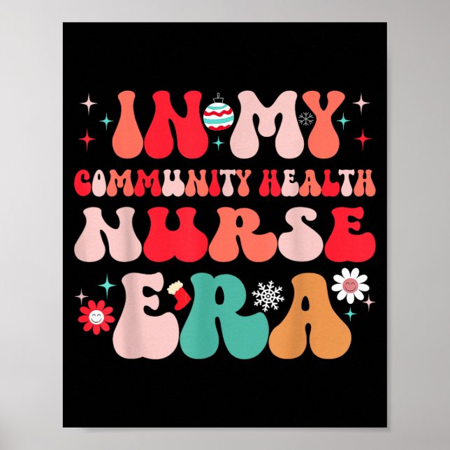 Póster Christmas Community Health Nurse Present For Funny (Frente)