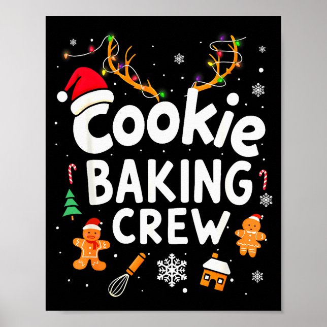 Póster Christmas Cookie Baking Crew Family Baking Team Fu (Frente)